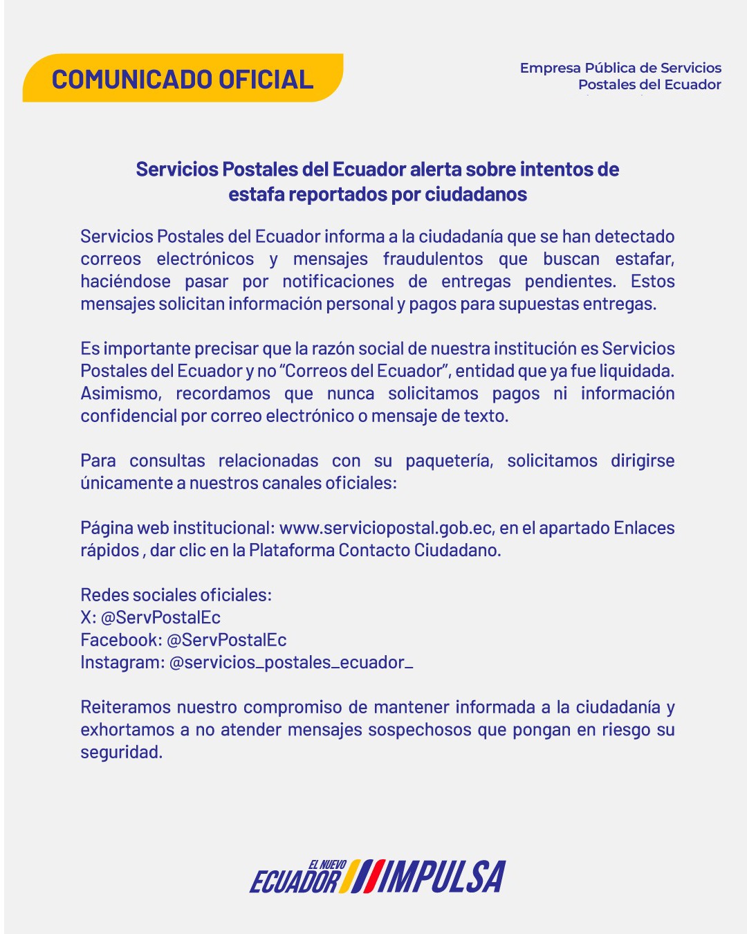 Te cuidado antes los intentos de estafa